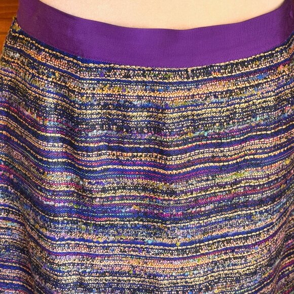 Kate Spade Kylie Jewelbox Purple Striped Tweed Mini Skirt Sz 12, EUC - Picture 5 of 11